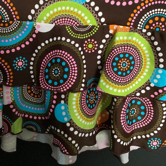 Retro patten skirt for bathing cover/open circle on one side. Layered design. - Picture 3 of 5